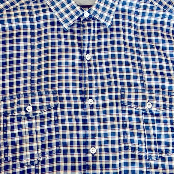 Men’s Johnston & Murphy XL Short Sleeve Plaid Button Down Shirt - Picture 3 of 4